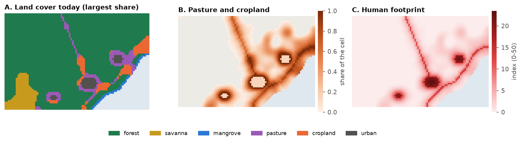 Serra Verde: land cover, converted land and human footprint